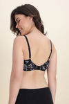 Zivame Padded Non Wired Medium Coverage Tshirt Bra - Black Floral — thumbnail 4